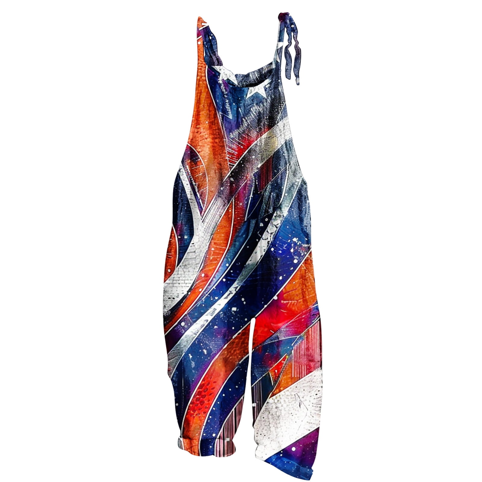 Womens American Flag Overalls Fourth Of July Independence A