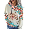 LMKIHUSA Cute Western Hoodies for Women,Womens Fall Fashion Color Block