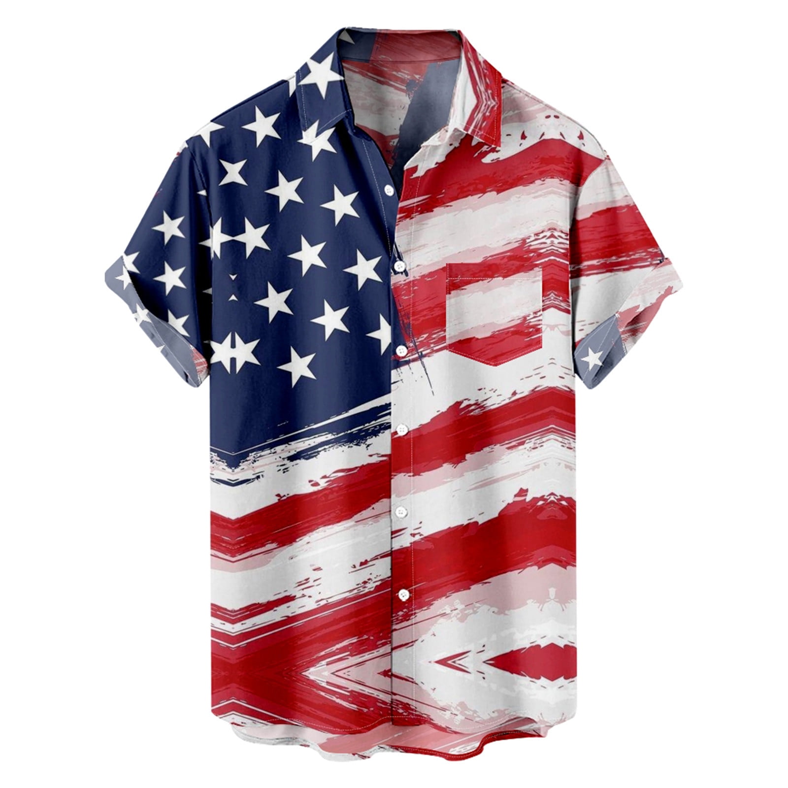 LMKIHUSA Men's Casual Beach Resort Shirt,Hawaiian Shirts for Men 4th of