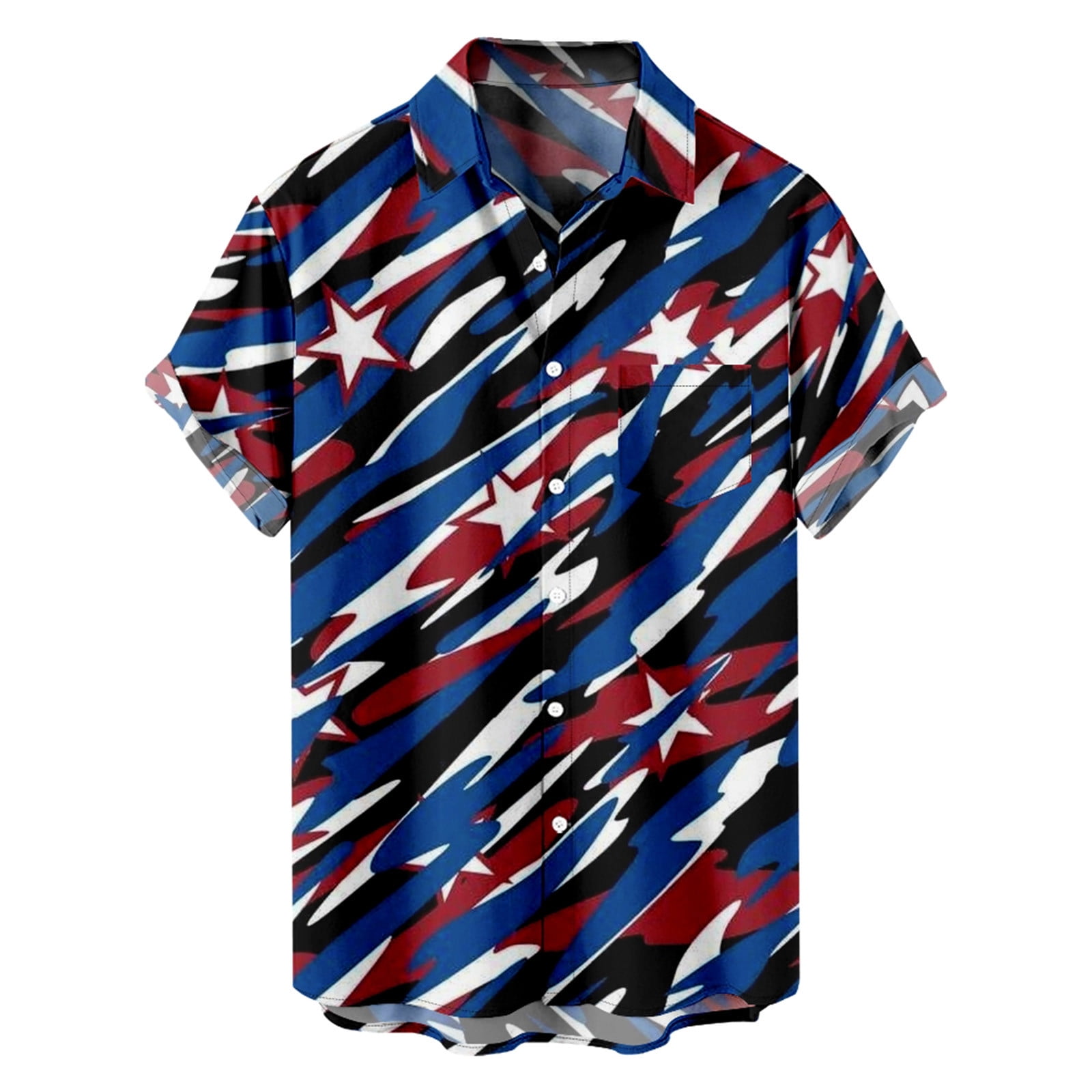 LMKIHUSA Mens 4th of July Button Down Shirts,Hawaiian Shirts for Men