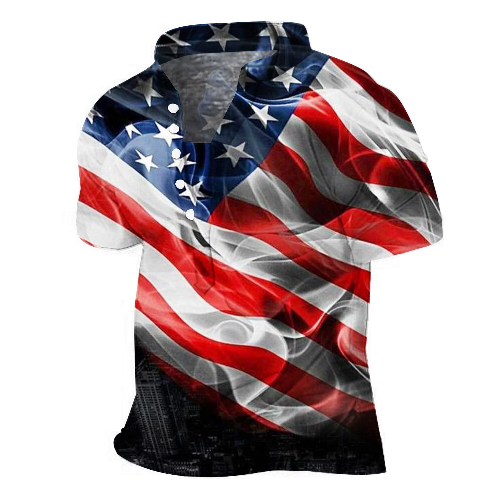LMKIHUSA Mens Golf Shirts Clearance,Polo Shirts for Men,Men's 1776 Independence Day American