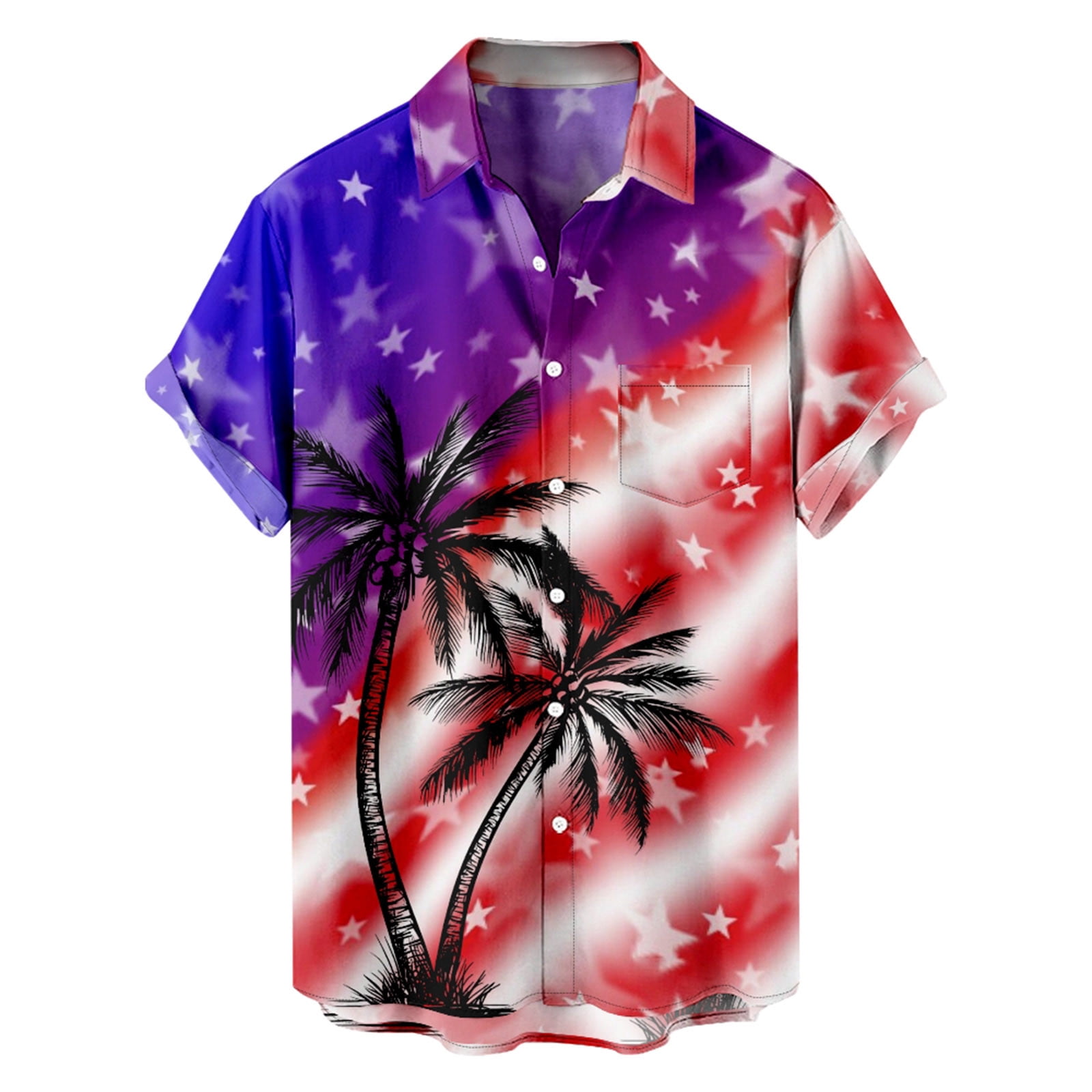 LMKIHUSA Mens Patriotic Button Up Shirts,Hawaiian Shirts for Men 4th of