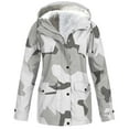 LMKIHUSA Plus Size Trench Coats for Women,Womens Camo Fleece Lined Rain