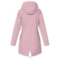thumbnail image 1 of LMKIHUSA Womens Rain Coats,Rain Jacket Women Waterproof Outdoor Hiking Raincoat 2024 Casual Long Sleeve Full Zip Hooded Trench Coats Striped Lined Windbreaker Travel Jacket,Pink,XXXL, 1 of 4