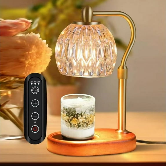 LMLTLULU Gold Electric Candle Warmer Lamp with Timer, Wax Melter for All Jar Candles, Dimmable Light for Housewarming Gifts, New Home and Bedroom Decor, Ideal Gifts for Mom,Friends,with 2 Bulbs
