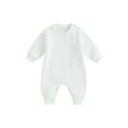 thumbnail image 1 of LMLYSoH Baby Boys Jumpsuit Cute Letter Embroidery Long Sleeve Round Neck Footless Romper Winter Outfit, 1 of 9