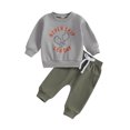 thumbnail image 1 of LMLYSoH Baby Boys Pants Set, Long Sleeve Crew Neck Letters Print Sweatshirt with Pants Thanksgiving Clothes, 1 of 9