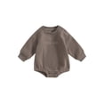 thumbnail image 1 of LMLYSoH Baby Boys Sweatshirt Romper Fashion Long Sleeve Round Neck Letter Embroidery Newborn Bodysuit, 1 of 9