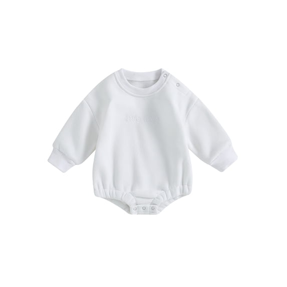 LMLYSoH Baby Boys Sweatshirt Romper Fashion Long Sleeve Round Neck Letter Embroidery Newborn Bodysuit