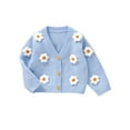 thumbnail image 1 of LMLYSoH Baby Girl Cardigan, Long Sleeve V Neck Button Closure Flower Winter Warm Knit Sweater Infant Clothes, 1 of 9