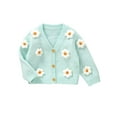 thumbnail image 1 of LMLYSoH Baby Girl Cardigan, Long Sleeve V Neck Button Closure Flower Winter Warm Knit Sweater Infant Clothes, 1 of 9