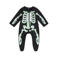 thumbnail image 1 of LMLYSoH Baby Girls Boys Footies Rompers Halloween Clothes Pumpkin Face/Skeleton Pattern Long Sleeve Toddler Fall Bodysuits, 1 of 9