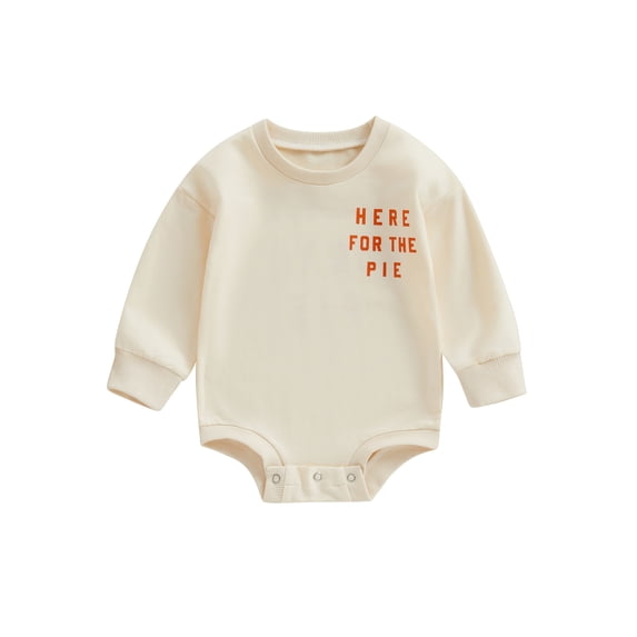 LMLYSoH Baby Girls Boys Sweatshirts Rompers Thanksgiving Clothes Letter Print Crew Neck Long Sleeve Toddler Fall Bodysuits