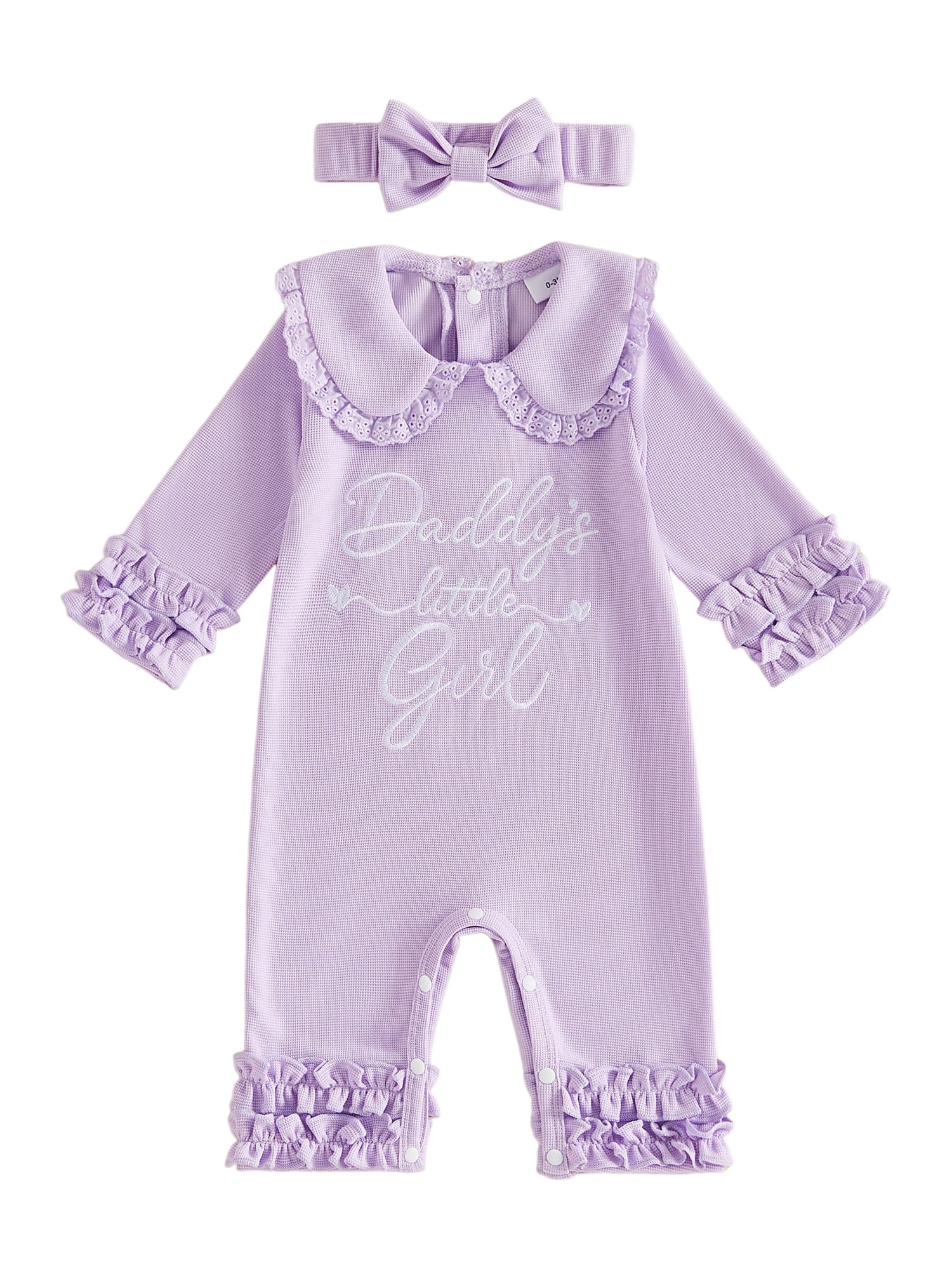 Baby Fall Essentials LMLYSoH Baby Girls Fall Outfits Cute Embroidery Long Sleeve Romper and ...