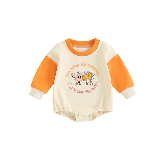 LMLYSoH Baby Girls Long Sleeve Rompers Infant Halloween Letter Print Round Neck Bodysuit Newborn Jumpsuits for Winter
