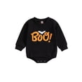 thumbnail image 1 of LMLYSoH Baby Halloween Romper Long Sleeve Round Neck Bat Letter Print Bodysuit Newborn Clothes, 1 of 9