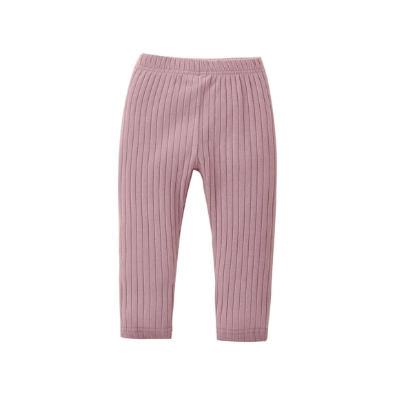 LMLYSoH Baby Leggings with Vertical Pattern, Elastic Waist Adjustable Solid Color Simple Spring Clothing