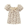 thumbnail image 1 of LMLYSoH Baby Romper/ Dress, Kids Flower Print Square Neck Short Sleeve Bodysuit/ One-Piece for Summer, 1 of 9
