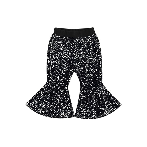 LMLYSoH Girls Spring Summer Sequins Pants Kids Elastic Waistband Sparkling Trousers for Party, School Shows