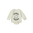 thumbnail image 1 of LMLYSoH Infant Baby Halloween Sweatshirt Jumpsuit Round Neck Long Sleeve LetteStarGhost Print Romper Toddler Clothes, 1 of 9
