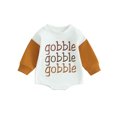 thumbnail image 1 of LMLYSoH Infant Baby Sweatshirt Jumpsuit Contrast Color Letter Print Round Neck Long Sleeve Romper Toddler Clothes, 1 of 9