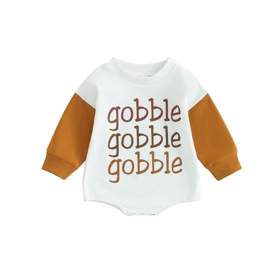 LMLYSoH Infant Baby Sweatshirt Jumpsuit Contrast Color Letter Print Round Neck Long Sleeve Romper Toddler Clothes