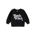 thumbnail image 1 of LMLYSoH Kids Baby Girl Sweatshirt Halloween Letter Print Long Sleeve Pullovers Autumn Tops for Toddler Cute Fall Clothes, 1 of 8