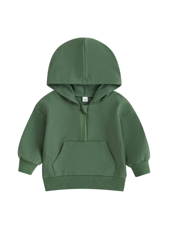 Kids Baby Sweatshirt Solid Color Long Sleeve Hoodie Pullovers Autumn Tops for Toddler Cute Fall Clothes
