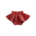 thumbnail image 1 of LMLYSoH Kids Culottes, Girls Solid Color Ruffled High Waist Pantskirt Short Pants for Summer, Rd/Golden/Black, 6 Months-4 Years, 1 of 7