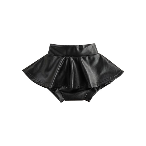 LMLYSoH Kids Culottes, Girls Solid Color Ruffled High Waist Pantskirt Short Pants for Summer, Rd/Golden/Black, 6 Months-4 Years