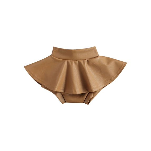 LMLYSoH Kids Culottes, Girls Solid Color Ruffled High Waist Pantskirt Short Pants for Summer, Rd/Golden/Black, 6 Months-4 Years