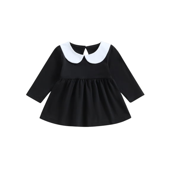 LMLYSoH Little Girls Fall Dress Long Sleeve Doll Collar Loose Dress Toddler Halloween Costume Cosplay Outfit