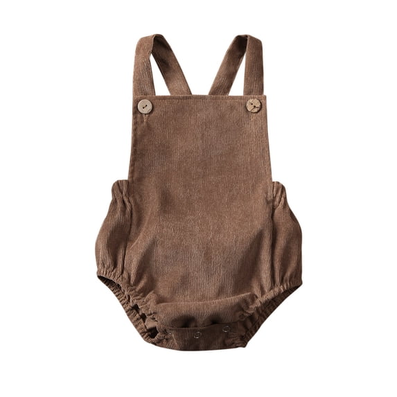 LMLYSoH Newborn Baby Corduroy Sleeveless Romper Solid Color Backless Cross Strap Jumpsuit Infant Summer One-piece Clothes 0-24M