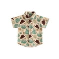 thumbnail image 1 of LMLYSoH Toddler Baby Boys Western Shirts, Summer Short Sleeve Cartoon Print Button Down Shirts, 1 of 9