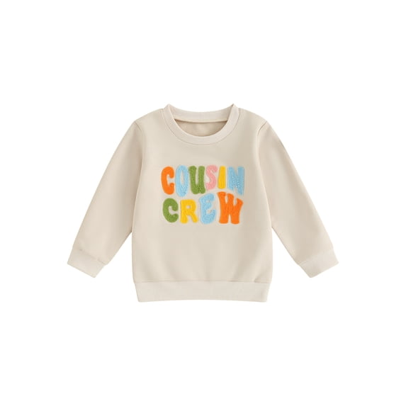 LMLYSoH Toddler Baby Fall Sweatshirt Fuzzy Letter Embroidery Long Sleeve Round Neck Pullover Loose Tops