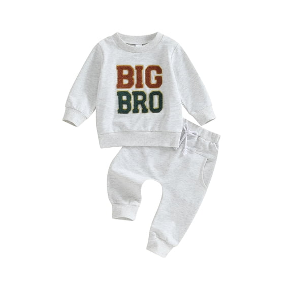 LMLYSoH Toddler Boys Fall Outfits Letter Embroidery Crew Neck Long Sleeve Sweatshirts and Long Pants 2Pcs Clothes Set