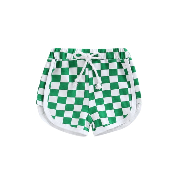 LMLYSoH Toddler’s Summer Casual Shorts Fashion Checkerboard Print Tie-up Elastic Waist Short Pants