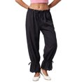 thumbnail image 1 of LMLYSoH Women Bloomer Pants Drawstring Waist Eyelet Lace Cuff Cozy Harem Trousers, 1 of 8