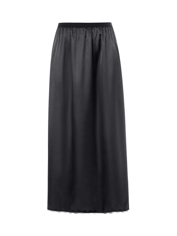 Women Half Slip Underskirt, Solid Color Elastic Waist Inner Lining for Midi Skirt, Long Underskirt for Ladies, S/M/L/XL/XXL
