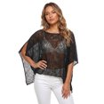 thumbnail image 1 of LMLYSoH Women Knit Poncho Loose Solid Boat Neck Asymmetrical Coverup Tops Casual Shrug Sweaters, 1 of 8