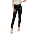 thumbnail image 1 of LMLYSoH Women PU Leather pants Slim High Waist Shiny Wet Look Leggings Stretchy Long Pencil Trouser, 1 of 8