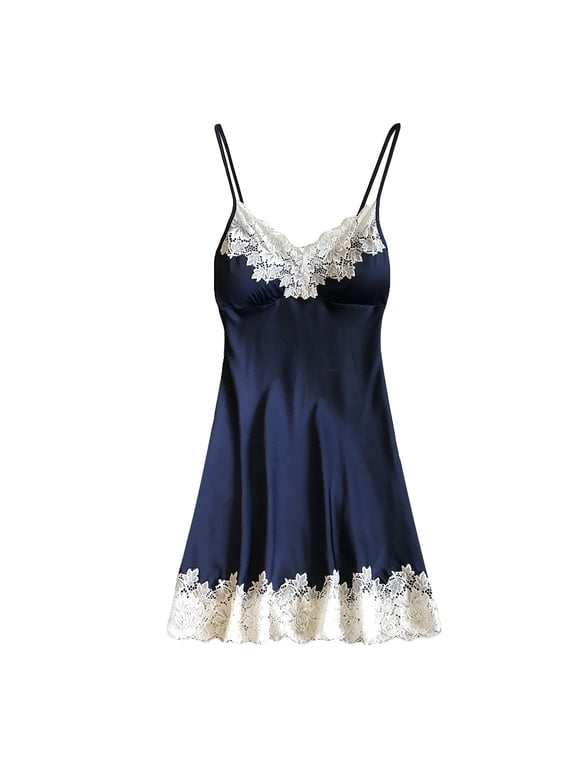 Women Sleepwear Dress, Kimono Robe Satin Nightgown, Sexy Lace Night Dressing, Nighwear
