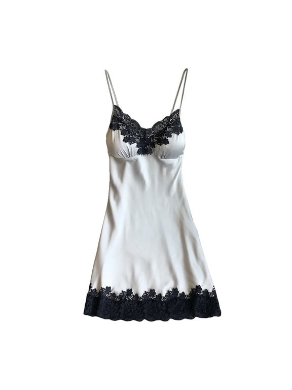 Women Sleepwear Dress, Kimono Robe Satin Nightgown, Sexy Lace Night Dressing, Nighwear