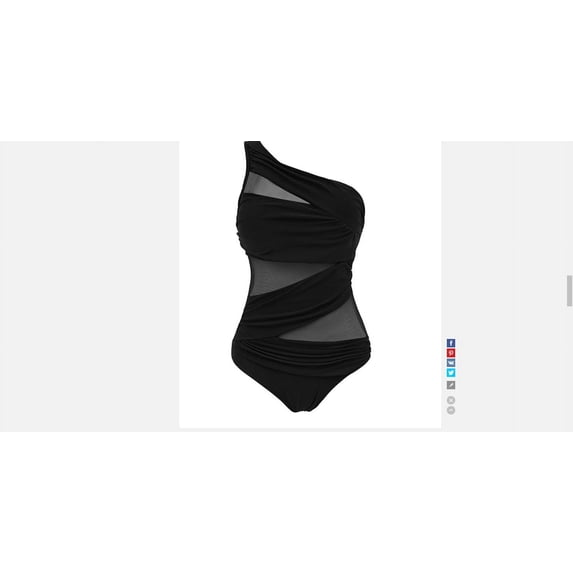 LMLYSoH Women Summer Bathing Suit, One-Piece Solid Color Sleeveless Padded Bikini, Mesh One Shoulder Off Wire Free Swimming Suit