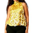 thumbnail image 1 of LMLYSoH Women Tank Tops Plus Size Halter Neck Sleeveless Sequin Decor Summer Glitter Vest, 1 of 8
