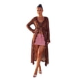 thumbnail image 1 of LMLYSoH Women Tie Front Cardigan Casual Lightweight Floral Lace Ruffles Long Duster for Streetwear Aesthetic Clothes, 1 of 9