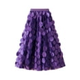 thumbnail image 1 of LMLYSoH Women Tulle Tutu Skirt Solid Color 3D Dot Elastic Mesh Fairy A-Line Skirt for Beach Party Streetwear, 1 of 6