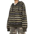 thumbnail image 1 of LMLYSoH Women Zip Up Drawstring Hoodie Casual Striped Long Sleeve Sweatshirt Jacket Autumn Streetwear, 1 of 9