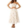 thumbnail image 1 of LMLYSoH Women's 2 Piece Skirt Outfits Off Shoulder Pattern Print Bandeau Long Flowy Skirt Set, 1 of 9