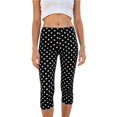 thumbnail image 1 of LMLYSoH Women’s Capri Pants Leggings Dots Print/Solid Color Low Waist Cropped Pants, 1 of 9